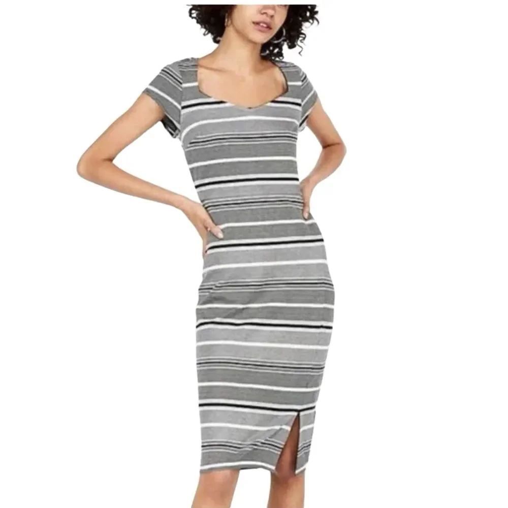 Express Black and White Striped Sheath Dress Size Medium